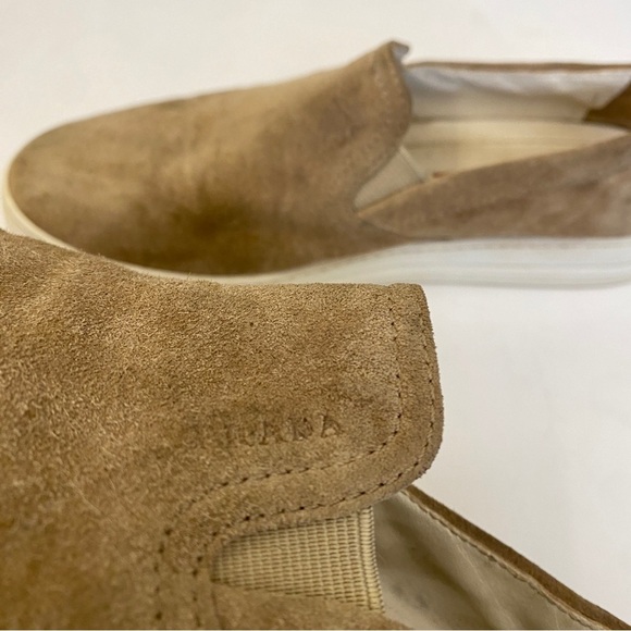 Prada || Suede Slip On Sneakers Tan Beige 38.5 - Picture 2 of 11